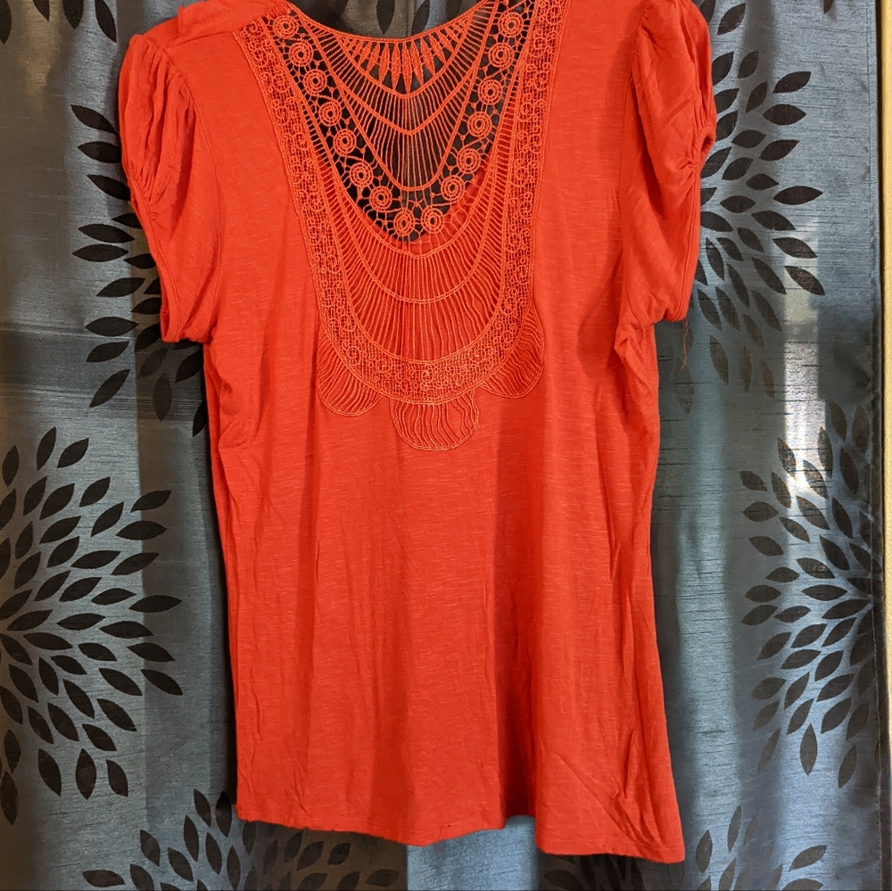 Coral Ruffle Top - Picture 2 of 2
